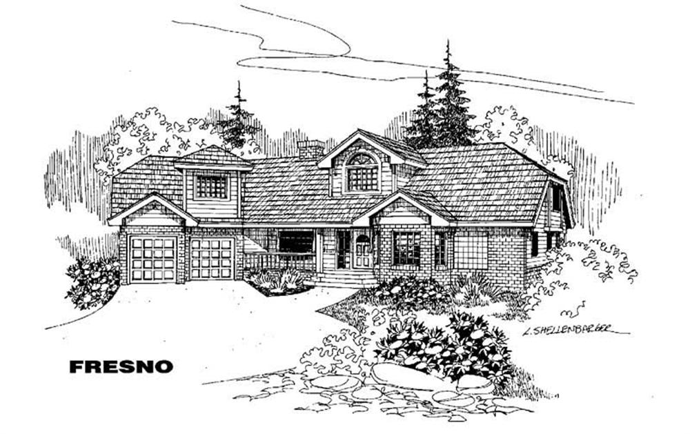 Front view of Ranch home (ThePlanCollection: House Plan #145-1288)
