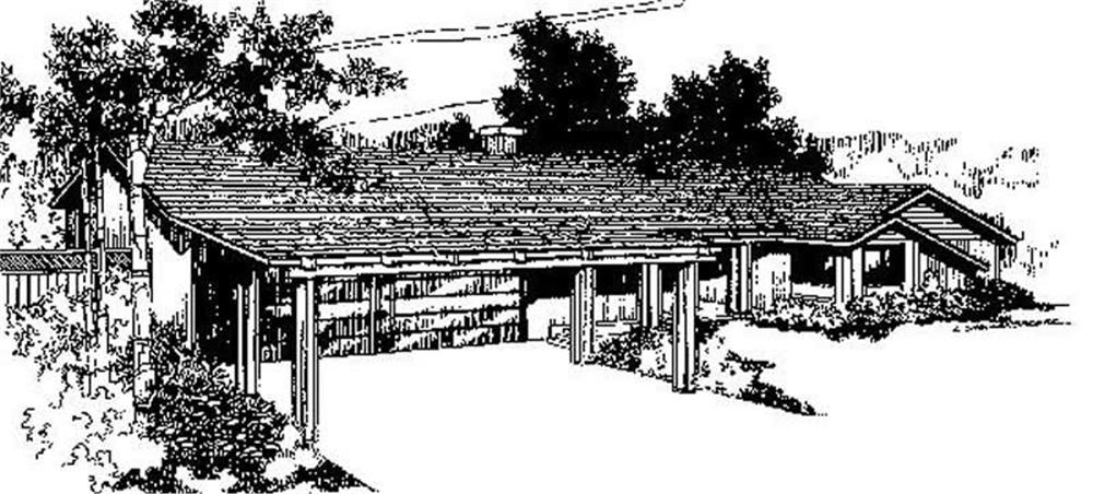 Front view of Ranch home (ThePlanCollection: House Plan #145-1289)