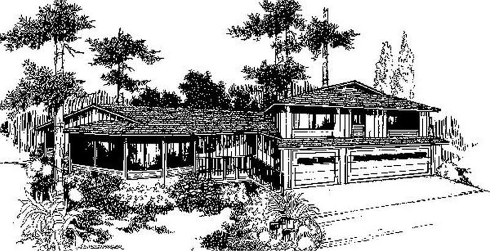Front view of Contemporary home (ThePlanCollection: House Plan #145-1296)