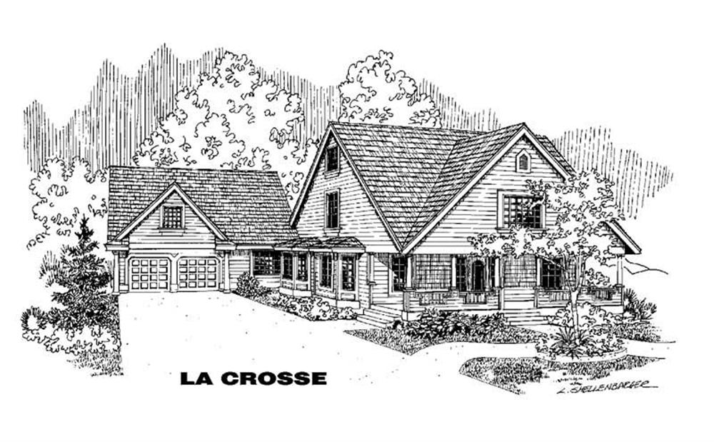 Front view of Traditional home (ThePlanCollection: House Plan #145-1304)