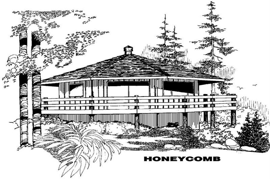 Front view of Vacation Homes home (ThePlanCollection: House Plan #145-1312)