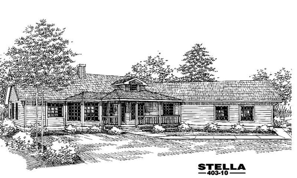 Front view of Farmhouse home (ThePlanCollection: House Plan #145-1315)