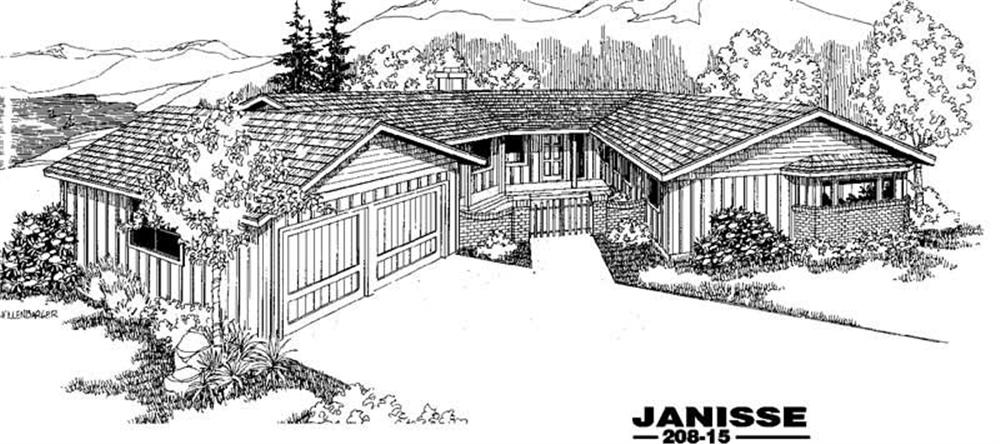 Front view of Ranch home (ThePlanCollection: House Plan #145-1317)