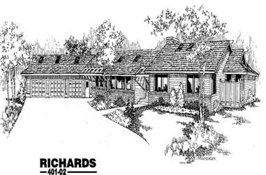 4-Bedroom, 2679 Sq Ft Ranch House Plan - 145-1331 - Front Exterior