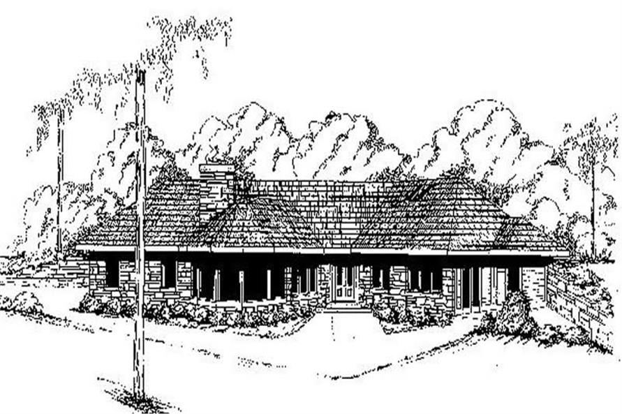 2-Bedroom, 1482 Sq Ft Ranch House Plan - 145-1342 - Front Exterior