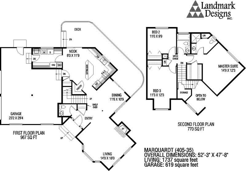 Floor Plan First Story of Contemporary Plan #145-1353