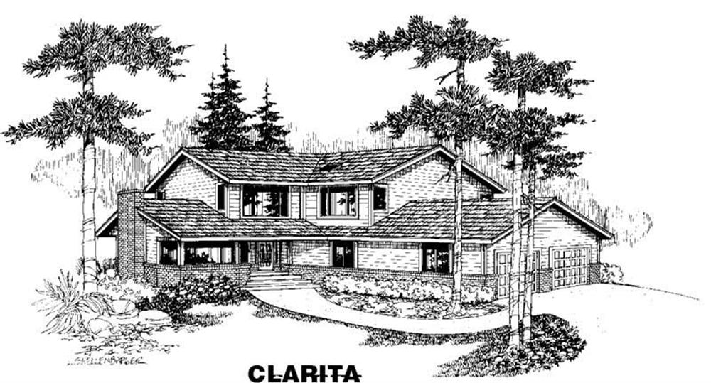 Front view of Contemporary home (ThePlanCollection: House Plan #145-1355)