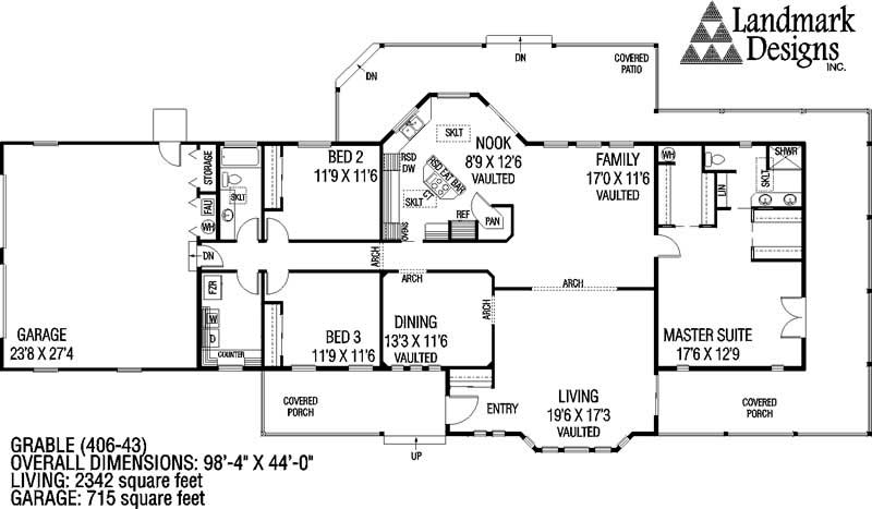 Floor Plan First Story of Country Plan #145-1357