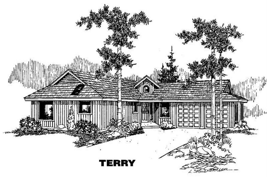 3-Bedroom, 1547 Sq Ft Ranch House Plan - 145-1362 - Front Exterior