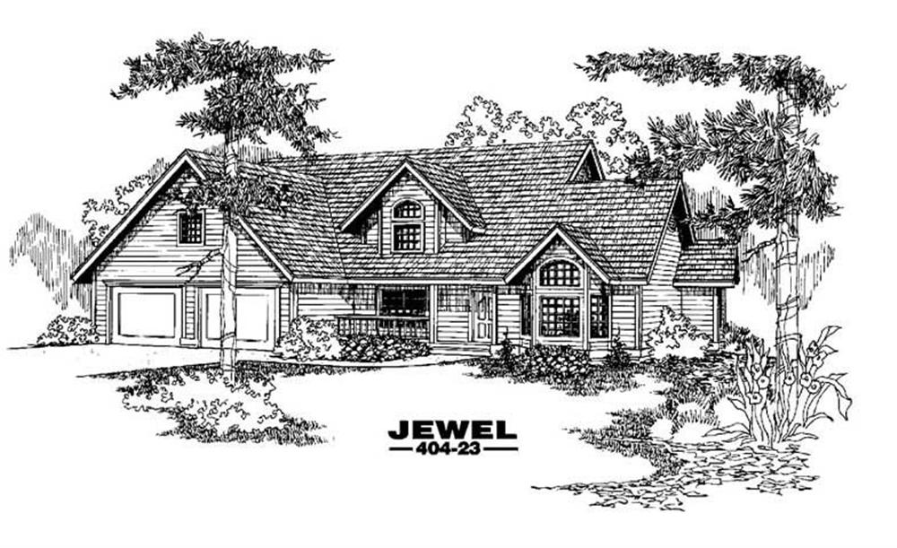 Front view of Farmhouse home (ThePlanCollection: House Plan #145-1369)