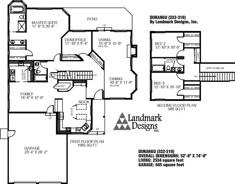 Floor Plan First Story of Contemporary Plan #145-1370