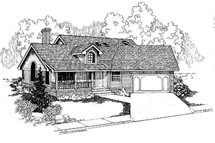 Front elevation of Country home (ThePlanCollection: House Plan #145-1371)