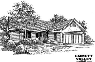 3-Bedroom, 1755 Sq Ft Ranch House Plan - 145-1374 - Front Exterior