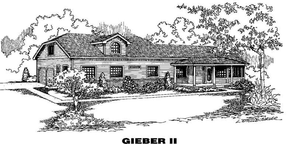 Front view of Country home (ThePlanCollection: House Plan #145-1375)