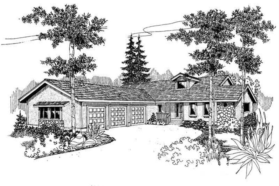 Front view of Contemporary home (ThePlanCollection: House Plan #145-1376)