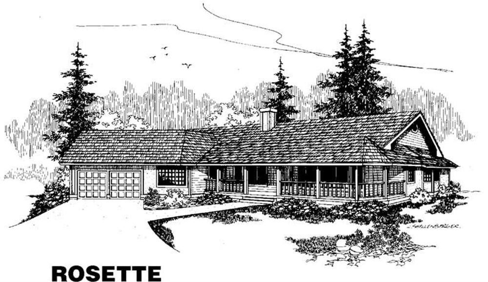Front view of Country home (ThePlanCollection: House Plan #145-1379)