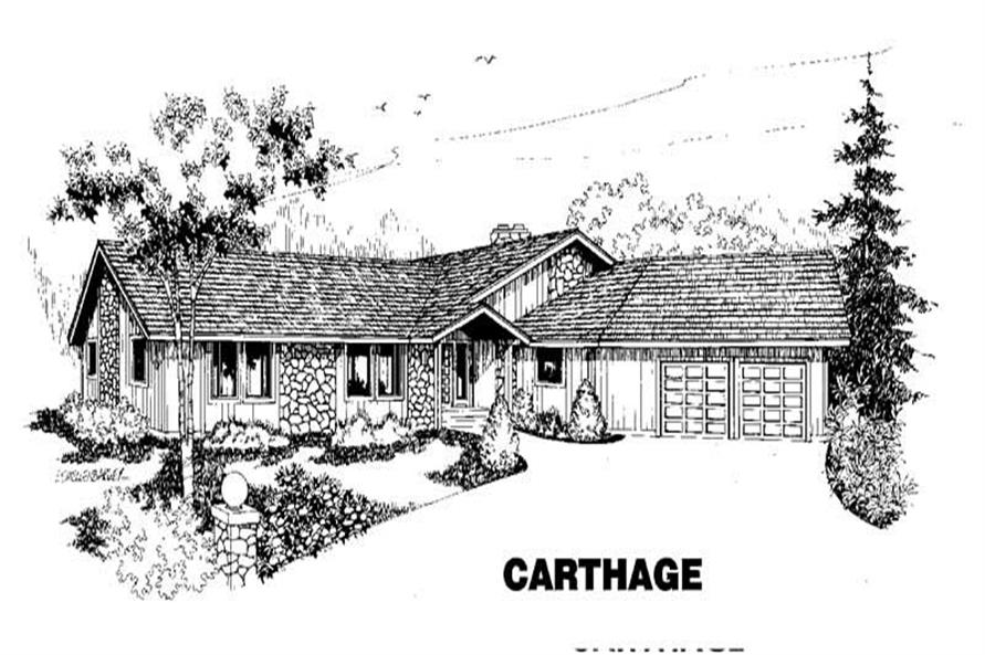 3-Bedroom, 2345 Sq Ft Ranch House Plan - 145-1389 - Front Exterior