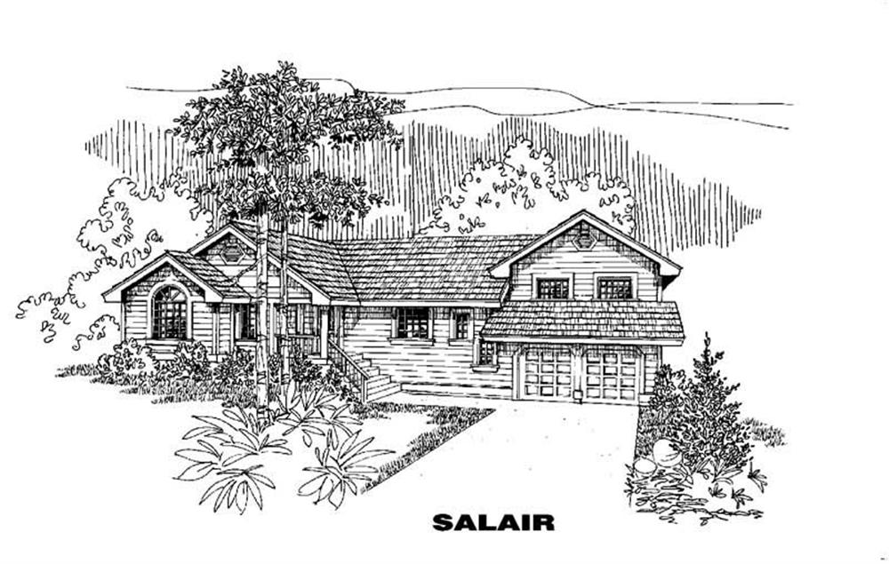 Front view of Contemporary home (ThePlanCollection: House Plan #145-1396)