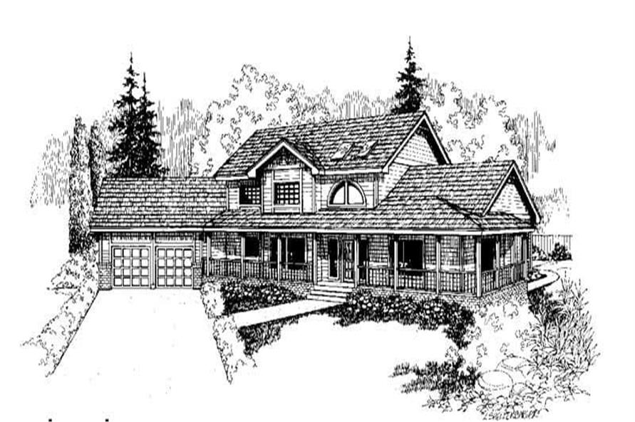 Front elevation of Country home (ThePlanCollection: House Plan #145-1399)