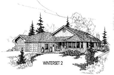 3-Bedroom, 2223 Sq Ft Ranch House Plan - 145-1400 - Front Exterior