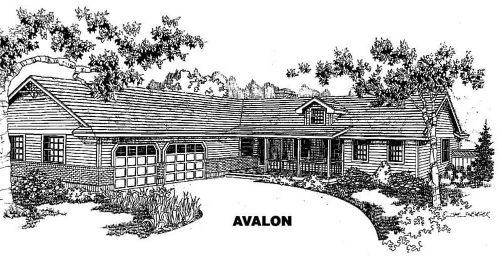 Front view of Country home (ThePlanCollection: House Plan #145-1403)