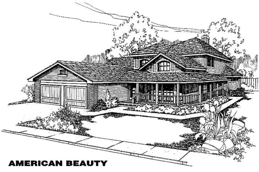 4-Bedroom, 2572 Sq Ft Country House Plan - 145-1406 - Front Exterior