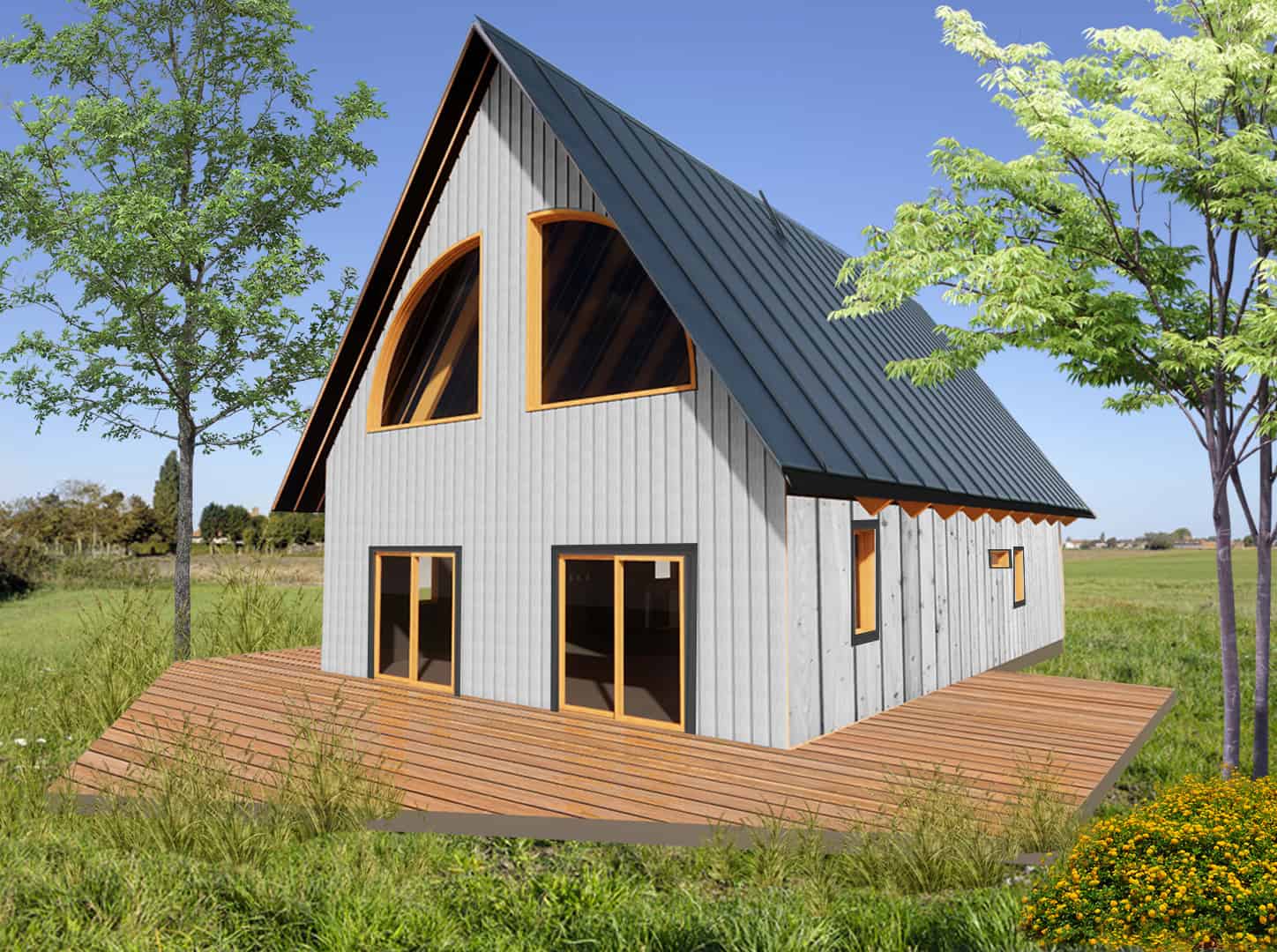 Home Plan Front Elevation of this 2-Bedroom,1423 Sq Ft Plan -145-1407