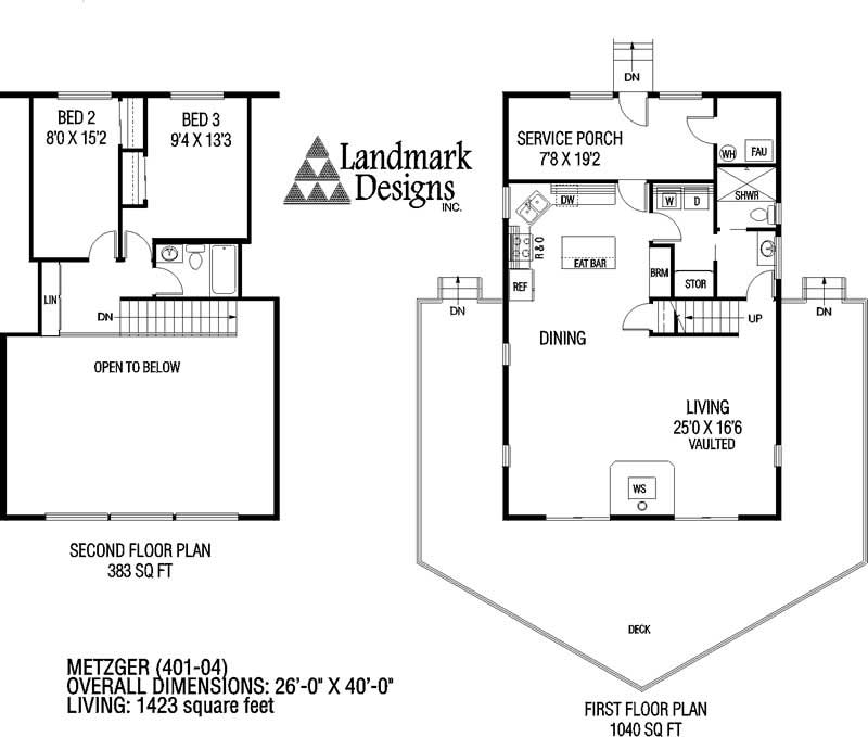 Floor Plan First Story of Vacation Homes Plan #145-1407