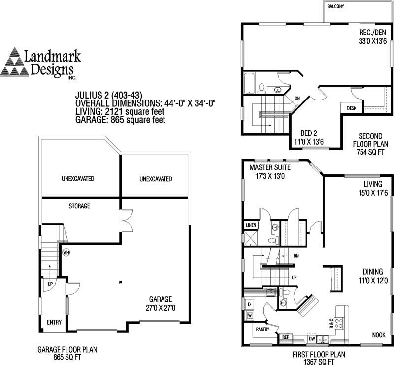 Floor Plan First Story of Country Plan #145-1415