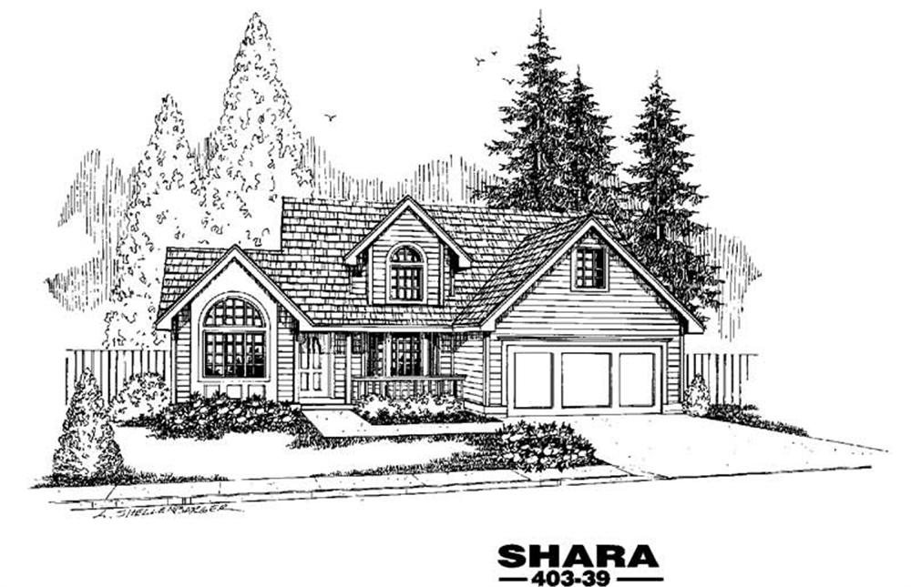 Front view of Cottage home (ThePlanCollection: House Plan #145-1419)