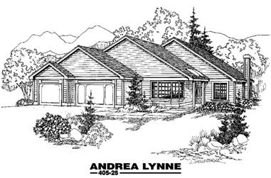 3-Bedroom, 1526 Sq Ft Country House Plan - 145-1426 - Front Exterior