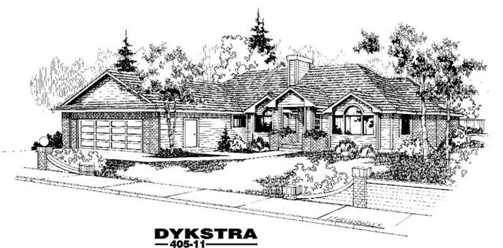 Front view of Contemporary home (ThePlanCollection: House Plan #145-1429)