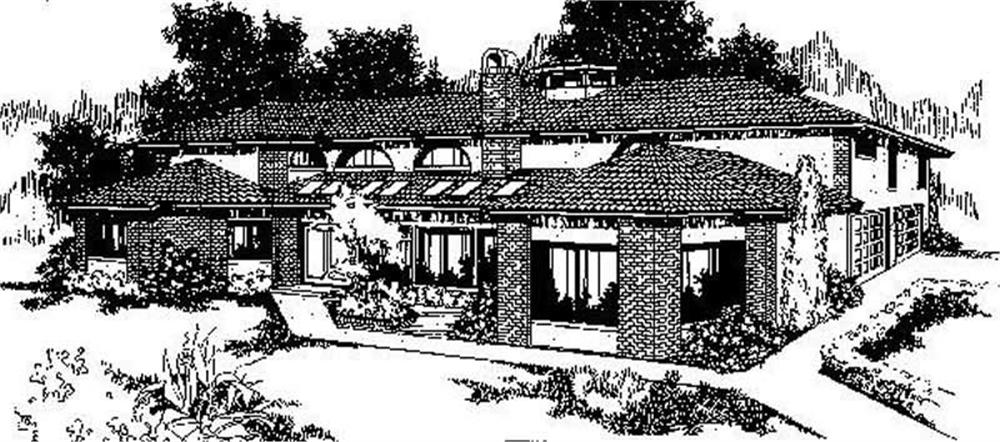 Front view of Mediterranean home (ThePlanCollection: House Plan #145-1438)