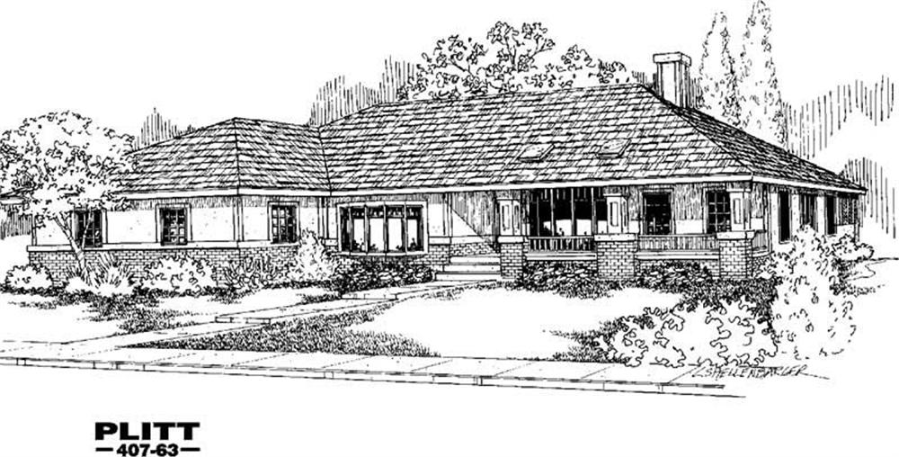 Front view of Contemporary home (ThePlanCollection: House Plan #145-1447)