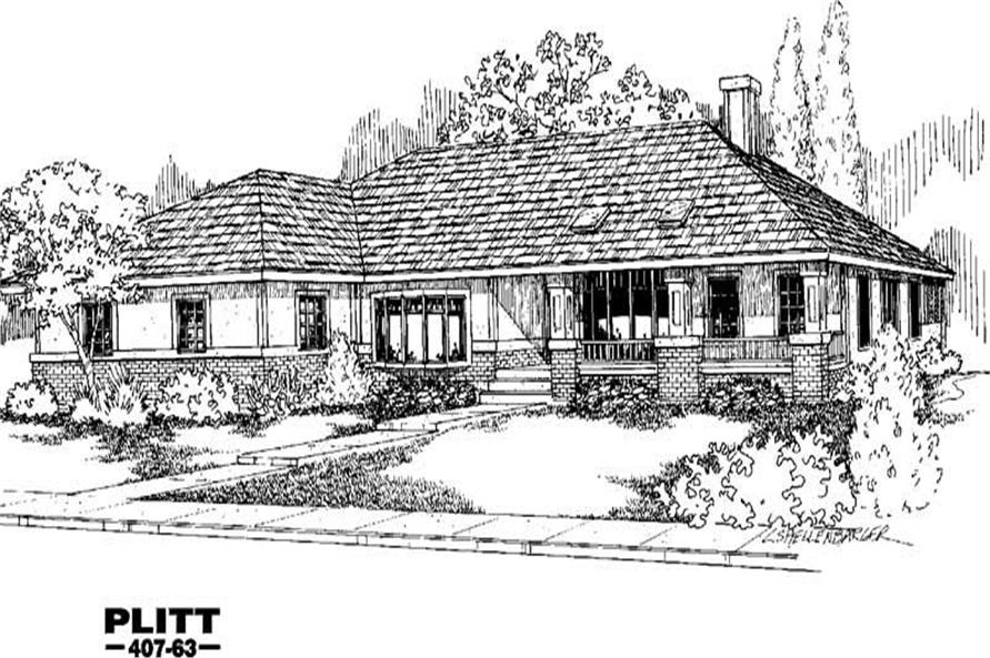 3-Bedroom, 2277 Sq Ft Contemporary House Plan - 145-1447 - Front Exterior