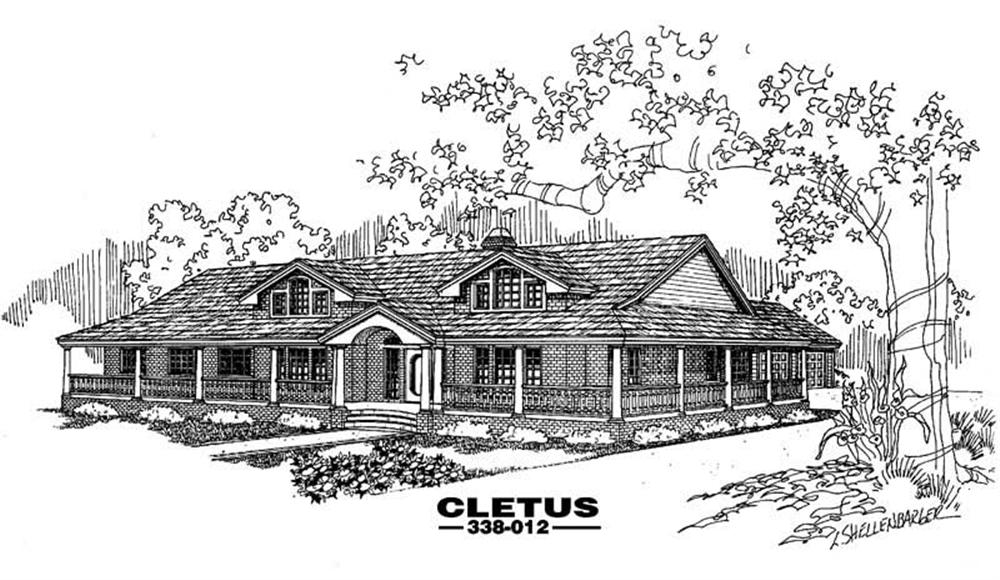 Front view of Country home (ThePlanCollection: House Plan #145-1456)