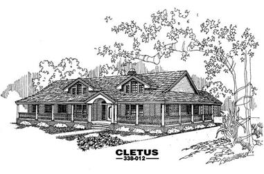 4-Bedroom, 2415 Sq Ft Country House Plan - 145-1456 - Front Exterior