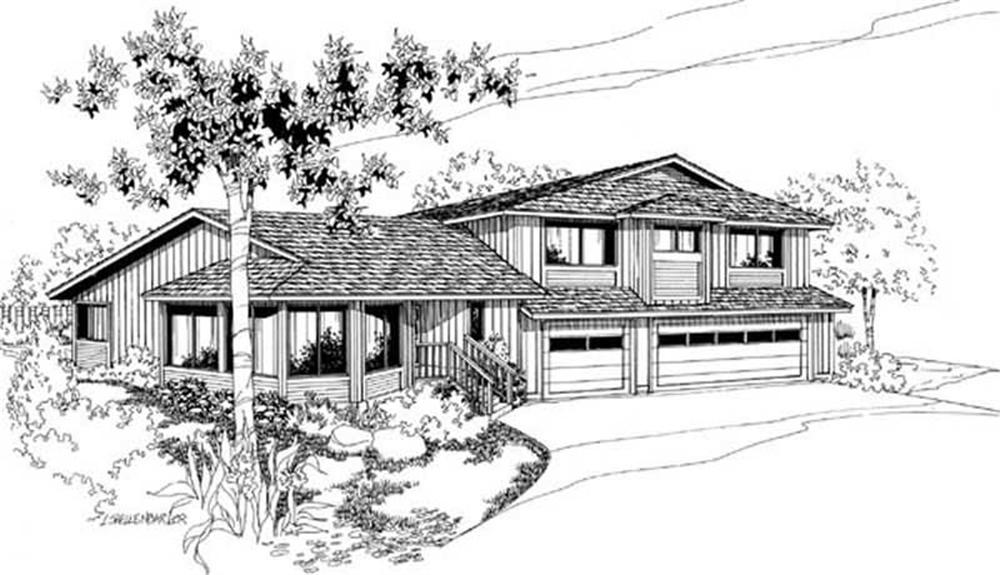 Front view of Cape Cod home (ThePlanCollection: House Plan #145-1463)