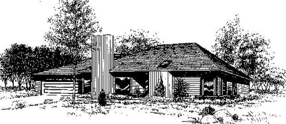 Front view of Contemporary home (ThePlanCollection: House Plan #145-1468)