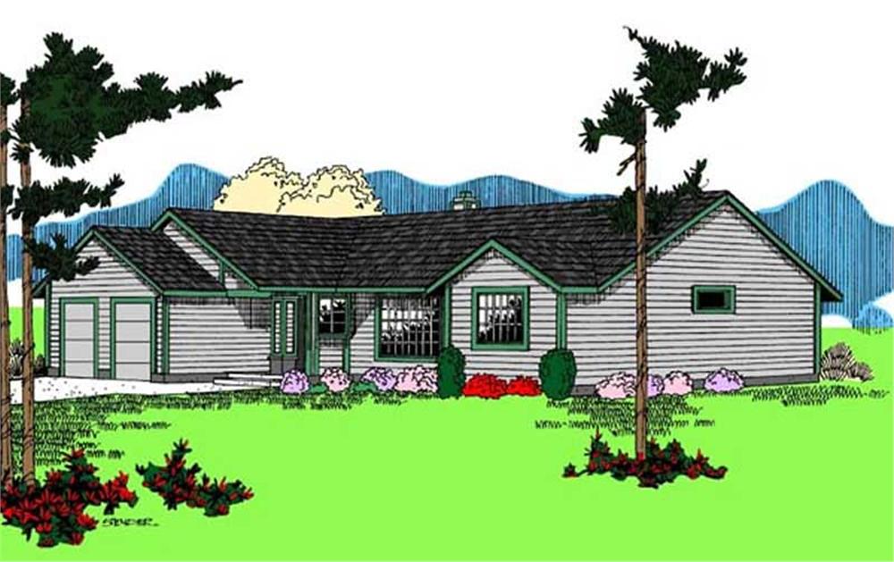 Front view of Contemporary home (ThePlanCollection: House Plan #145-1480)