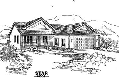 3-Bedroom, 1460 Sq Ft Contemporary House Plan - 145-1482 - Front Exterior