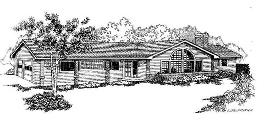 Front view of Contemporary home (ThePlanCollection: House Plan #145-1490)