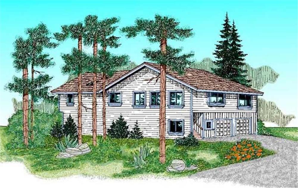 Front view of Contemporary home (ThePlanCollection: House Plan #145-1491)