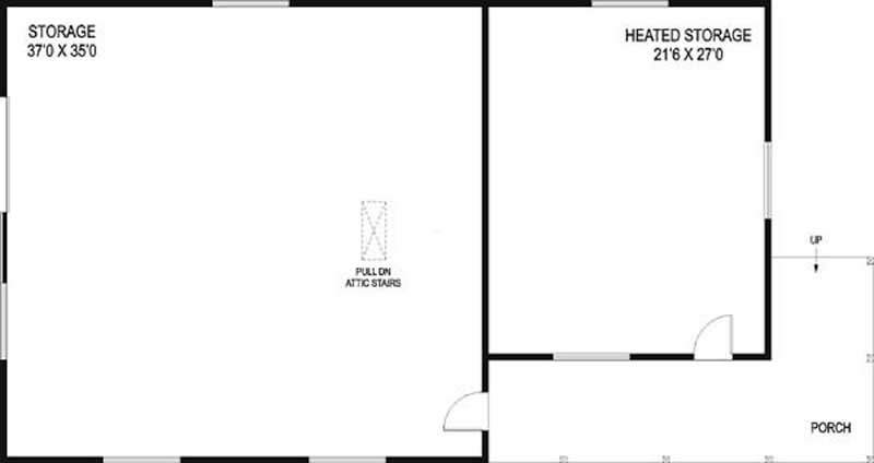 Floor Plan First Story of Garage Plan #145-1494