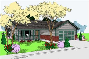 3-Bedroom, 1456 Sq Ft Ranch House Plan - 145-1495 - Front Exterior