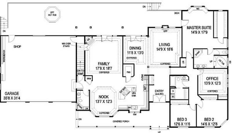Floor Plan First Story of Country Plan #145-1502