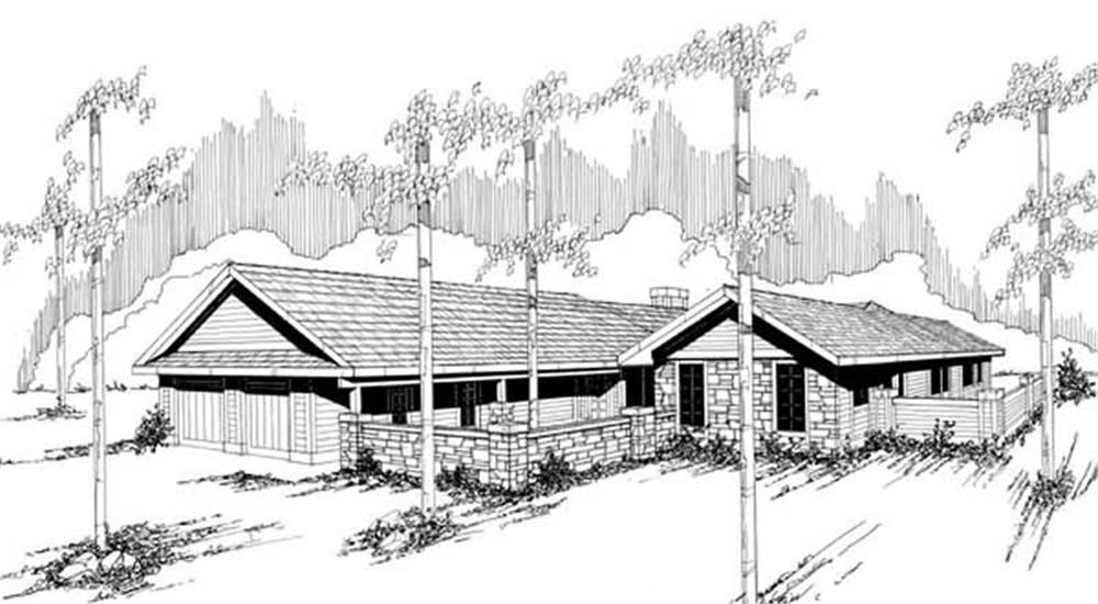 Front view of Contemporary home (ThePlanCollection: House Plan #145-1504)