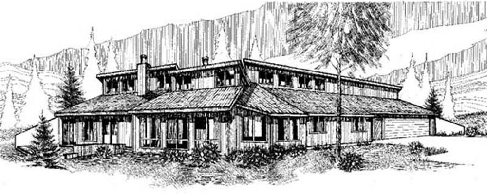 Front view of Contemporary home (ThePlanCollection: House Plan #145-1519)