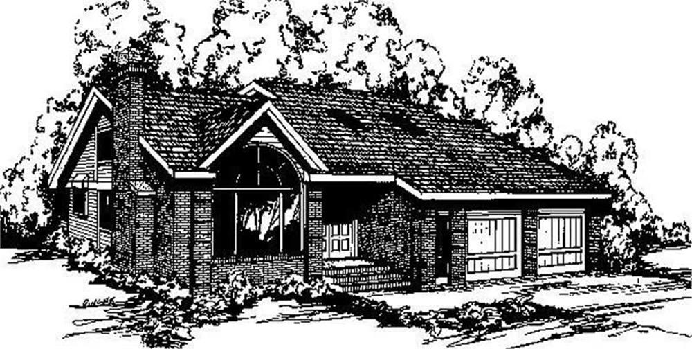 Front view of Contemporary home (ThePlanCollection: House Plan #145-1523)