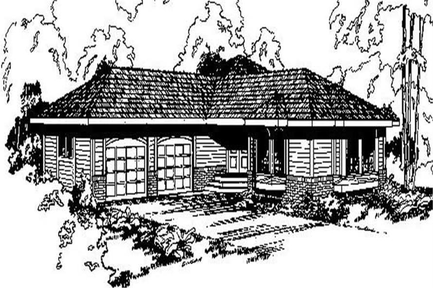 Front view of Contemporary home (ThePlanCollection: House Plan #145-1524)